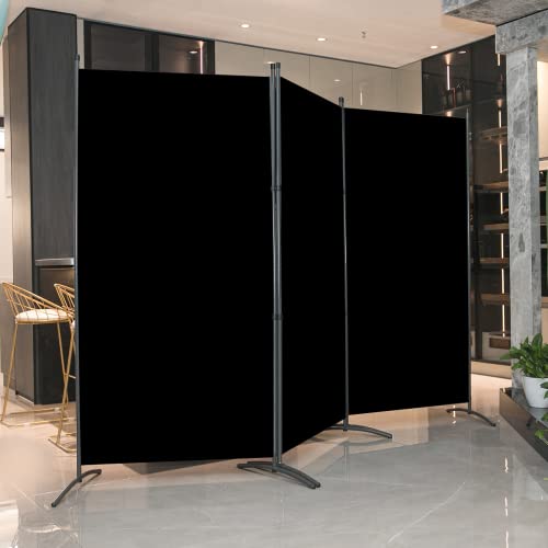 JVVMNJLK Indoor Room Divider, Portable Office Divider, Room Divider Wall Screen 3 Panel, Folding Partition Privacy Screen Walls Dividers for Room Separator 102" W x 71.3" H,Black JVVMNJLK
