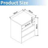 Modern Nightstand Bedside Table with 3 Drawers, End Table Sofa Side Table with Cut-Out Handle for Bedroom (1, White) Panana