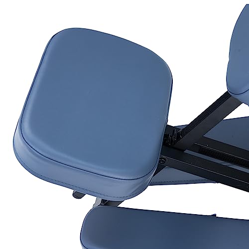 Professional Portable and Lightweight Tattoo/Massage Chair by Master Massage - Folding Aluminum Frame with Adjustable Features and Wheeled Carrying Case, Blue Master Massage Equipment
