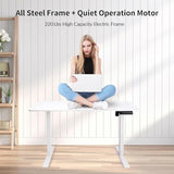 NICECOZY Electric Adjustable Standing Desk Frame Workstation,Up to 47.2",Ergonomic Standing Up Desk Base with Memory Controller,White Frame Only NICECOZY