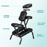 Nova Microdermabrasion Portable Massage Chair Foldable Tattoo Therapy Chair 4 Inches Thickness Sponge Face Cradle Spa Salon Massage Chair (Black) Nova Microdermabrasion
