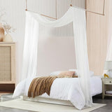 King Canopy Bed Curtains - Queen & Full Bed 60 * 225in White Tulle Canopy Bed Scarf, Sheer Bed Drapes for Twin Girls to Adult Beds