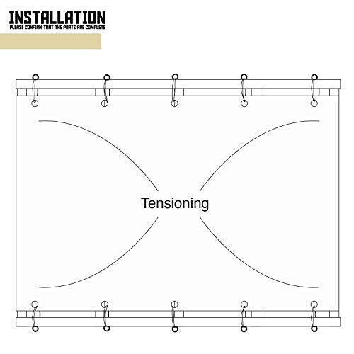 TANG Outdoor Pergola Shade Cover Canopy for Patio Deck Porch Backyard Universal Replacement Shade Cover with Spaced Grommets 2 Sides Weighted Rods 8'x16' Beige - WoodArtSupply