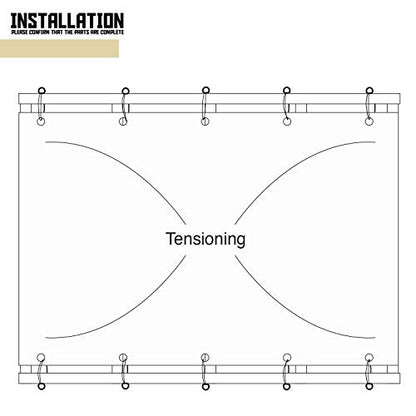 TANG Outdoor Pergola Shade Cover Canopy for Patio Deck Porch Backyard Universal Replacement Shade Cover with Spaced Grommets 2 Sides Weighted Rods 8'x16' Beige - WoodArtSupply