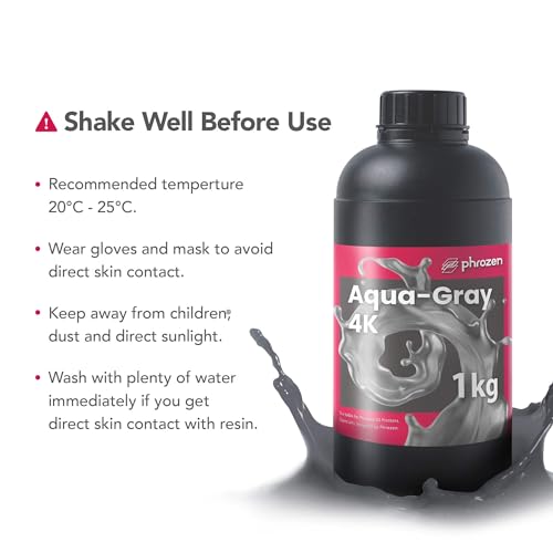 phrozen 3D Printer Rapid Resin [Aqua-Gray 4K], 405nm LCD UV-Curing Standard Photopolymer Resin for High Precision Fast Printing, Low Odor Not Smelly, Non-Brittle (1KG) phrozen