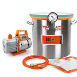BACOENG 5 Gallon Vacuum Chamber Kit with 4.5 CFM 1 Stage Vacuum Pump HVAC, Perfect for Stabilizing Wood, Degassing Silicones and Epoxies BACOENG