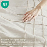 Comfort Spaces Cream King Size Duvet Cover Set - 3 Pieces Pintuck Pleated Duvet Cover, All Season Lightweight, Extra Softness Pre-Washed Microfiber King Bedding Cover Shams Comfort Spaces