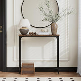 Tujurich Narrow Entryway Console Table & Sofa Side Table - Industrial Hallway Table for Small Spaces, Behind Couch Table, Multi-Functional Living Room Bedroom Office,Brown, 29.5" x 9.4" x 29.5" Tujurich