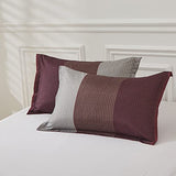 WONGS BEDDING Burgundy Comforter Set King, Reversible Burgundy Stripe Down Alternative Comforter for All Season,3 Pieces(1 Comforter+2 Pillowcases), Soft Microfiber Bedding Duvet Set 104”×90” WONGS BEDDING