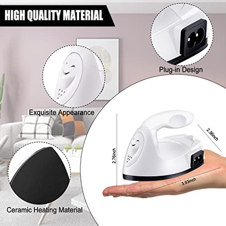 Mini Heat Press Small Iron Portable Heat Press Machine Mini Craft Iron with Charging Base Accessories for DIY T-Shirts, Shoes, Bag and Hats Heat Transfer Vinyl Projects (White) ACHENYUANYUAN