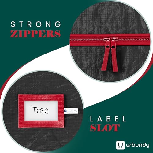 URBUNDY Heavy Duty Christmas Tree Storage Bag 7.5 Ft - Christmas Tree Bag Black - Tree Bags For Storage - Xmas Tree Storage Bag Holds 7.5 Ft Christmas Tree Bag For All Year Round Christmas Storage URBUNDY