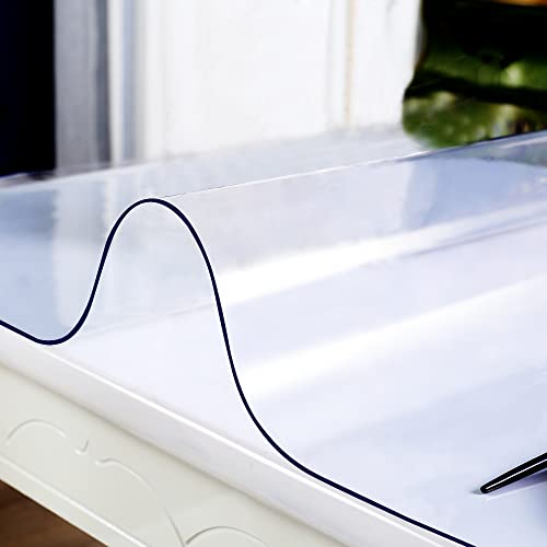 Clear Plastic Dining Table Protector Tablecloth Desk Blotter Pad Mat Wooden Furniture Coffee Glass End Side Console Corner Bar Table Top Protection Countertop Cover Waterproof PVC Vinyl 20x36 Inch SPLENDEFUL