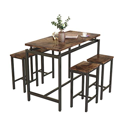 Recaceik 5-Piece Modern Wood Dining Table Set for Small Spaces - Perfect for Kitchen, Breakfast Nook, and Living Room - WoodArtSupply