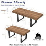 STHOUYN 63”-79” Extendable Dining Room Table, Modern Farmhouse Wooden Kitchen Table, Long Expandable Dining Table for 6 8 10, Large Expanding Tables Conference Tables (Walnut Brown) STHOUYN