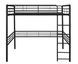 DHP Full Metal Loft Bed with Ladder, Space-Saving Design, Black, Full DHP