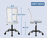 FDW Home Office Chair Mid Back Mesh Desk Chair Armless Computer Ergonomic Task Rolling Swivel Chair Back Support Adjustable Modern with Lumbar Support,White FDW