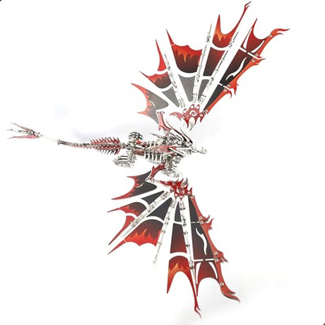 Kolotesame Fire Dragon 3D Metal Puzzle for Adult, Mechanical Black and Red Dragon Metal Building Model Kit, Challenging Puzzle for Men and Fantasy Fans, Unique DIY Collectible or Creative Gift kolotesame