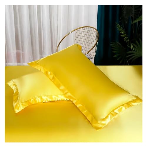 YUSIWOAL Luxury Satin Bedding Set Rayon Duvet Cover Set Single Double King Size Bedding Kit designer bedding set Bed Cover Bed Lines Set,Summer Duvet Cover sets(B,Queen) YUSIWOAL