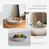 Decorative Tray for Coffee Table, Living Room, Side Table, 11" Gray Round Concrete Home Decor Serving Trays for Accent Table, Console Table Aftermat