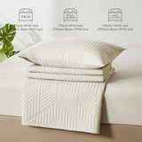 Davulos King/Cal King Quilt Set in Cream, Soft Reversible Microfiber Bedspread for All-Season Use in Bedroom or Dorm, Lightweight Modern Geometric Coverlet (1 Quilt, 2 Pillow Shams) Davulos