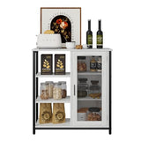 jajov 27.5'' Coffee bar Cabinet with Storage, Small Corner Coffee Stand Station for Kitchen, Farmhouse Dining Hutch Cabinet, Multipurpose Side Console Table (White) jajov