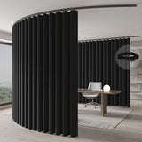 Jilron Room Divider Curtain Ceiling Curtain Track Set for Blackout and Privacy (Black Curtain + Black Track) 106" W x 84" L -1 Piece Jilron