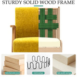 Home Accent Chair Mid Century Modern Accent Chair with Wood Frame, Lounge Upholstered Armchair, Reading Chair, Sturdy Base,For Living Room, Bedroom,Office,Comfy Guest Waiting Room Chairs,Yellow TXIWVER
