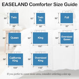 EASELAND Oversized Queen Down Alternative Comforter - Quilted Duvet Insert for All Seasons, Soft Lightweight with Corner Tabs, Summer Winter Warm Bedding, White 98×98 Inches EASELAND