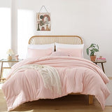 ROSGONIA Comforter Full Size for Girls Boys Teens Blush, 3pcs(1 Boho Pink Comforter & 2 Pillowcases) Lightweight Dorm Bedding Soft All Season Bed Set ROSGONIA