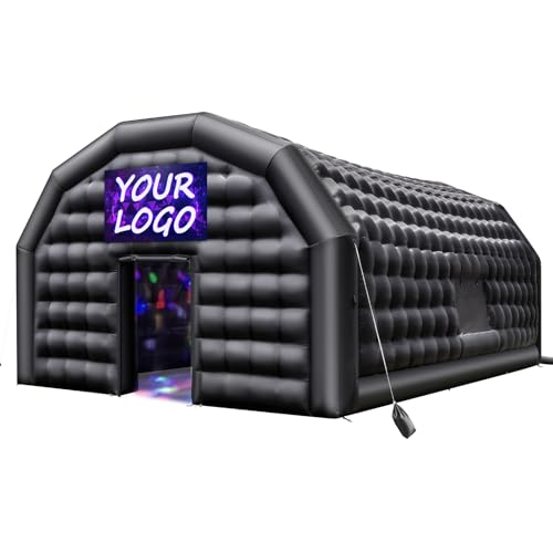 VEVOR Inflatable Nightclub, 26.2 x 19.7 x 13.1 ft Inflatable Party Tent with 1100W Blower & Sandbag, Ventilated Blow up Night Club with 2 Windows, Air Cube House for Event Birthday Wedding Party VEVOR