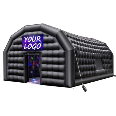 VEVOR Inflatable Nightclub, 26.2 x 19.7 x 13.1 ft Inflatable Party Tent with 1100W Blower & Sandbag, Ventilated Blow up Night Club with 2 Windows, Air Cube House for Event Birthday Wedding Party