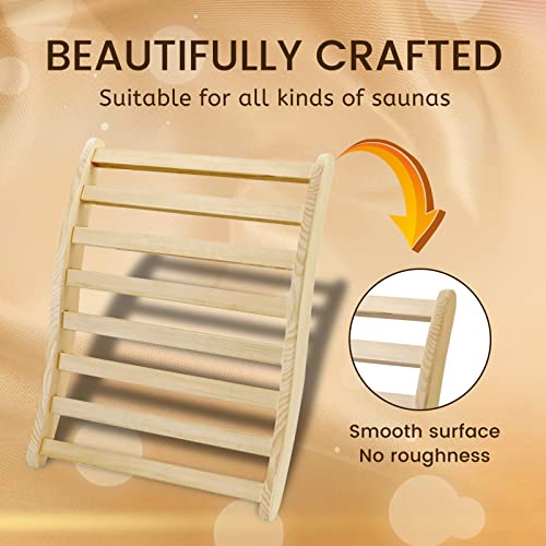 HOSAUNA Canadian Hemlock Sauna Backrest - Slip-Resistant, Non-Toxic, Comfortable S-Shape Design - Sauna Chair with Back, Sauna Accessories for Any Infrared Sauna (2 Pieces) - WoodArtSupply