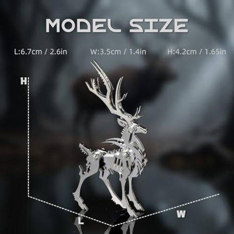 Kolotesame Mythical Forest Deer 3D Metal Puzzle Model for Adults, DIY Animal Sculpture 3D Model Kit Immersive Creative Building Model Art Desk Decor kolotesame