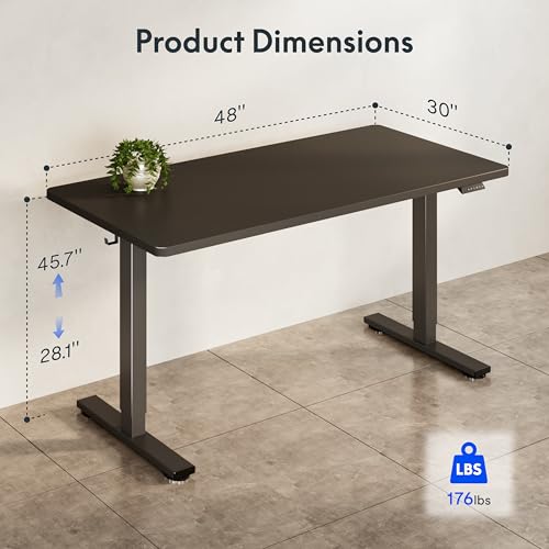 FLEXISPOT Electric Adjustable Workbench, 48x30 Inches Ergonomic Worktable for Garage, Workshop, Office and Home, Spacious Desktop for Woodworking Sewing and Crafts, Black FLEXISPOT
