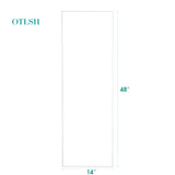 Otlsh 14"×48" Door Mirror,Full Length Mirror, Over The Door, Wall Mirror, Thin Frame, Aluminum Alloy, for Bedroom, Living Room, Entryway -White Otlsh