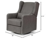 DaVinci Carter’s Arlo Glider Recliner Nursery Chair - Water & Stain Resistant Glider Rocking Chair for Nursery - GREENGUARD Gold, FSC & Certi-PUR US Certified - Cozy Swivel Rocker Recliner - Charcoal DaVinci