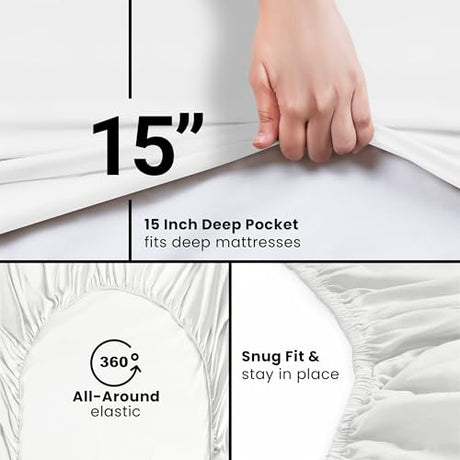 Utopia Bedding Twin Fitted Sheet - Bottom Sheet - Deep Pocket - Soft Microfiber - Shrinkage and Fade Resistant - Easy Care -1 Fitted Sheet Only (White) Utopia Bedding