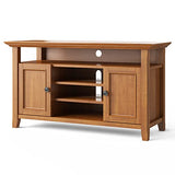 SIMPLIHOME Amherst SOLID WOOD Universal TV Media Stand, 54 inch Wide Living Room Entertainment Center, Storage Cabinet and Shelves, for Flat Screen SIMPLIHOME