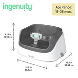 Ingenuity SmartClean Toddler Booster Seat for Kitchen Chair – Lightweight for on-the-go, Easy-Clean, 3-Point Harness Strap – Booster Seat for Dining Table, Slate Ingenuity