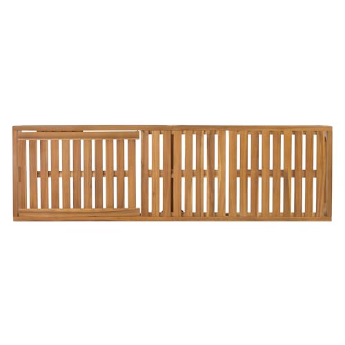 Christopher Knight Home Vauz Patio Chaise Lounge Chair Outdoor, Acacia Wood Poolside Sun Lounger with Slatted Design, Open Frame Pool Lounger with Adjustable Backrest, Natural (Frame Only)