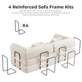 79" Convertible Sofa Bed No Assembly, 5-in-1 Sleeper with Fixed Frame & Corduroy Cloud Cushion, Foldable Futon Couch for Small Apartment, Guest Room, Office (Beige White) Bsxupke