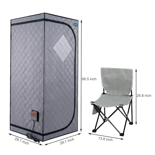 KUNSANA Full Size Portable Far Infrared Sauna Tent,Personal Home Sauna Spa with Heating Foot Pad and Portable Chair KUNSANA