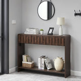 VAXZOFI Console Sofa Table with 2 Drawers, 43-Inch Mid-Century Narrow Entryway Tables with Storage Shelf, Farmhouse Hallway Accent Tables Behind Couch Table for Living Room, Walnut VAXZOFI