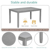 KEIKI 5-Piece Standard Height Dining Table Set with Rectangular Table and 4 Upholstered Ladder Backrset Chair, for 4 Person, Modern Wooden Table Set, Easy Assembly, for Kitchen, Dining Room, Gray KEIKI