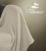 Utopia Bedding Khaki 100% Cotton Waffle Blanket 300 GSM [King - 90x108 Inch] Soft Lightweight Breathable Bed Blanket for All Season Utopia Bedding