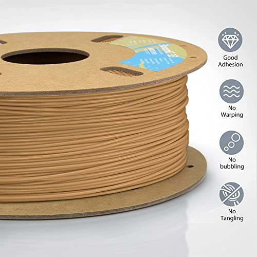 DURAMIC 3D Matte PLA Filament 1.75mm Wood, 1kg Cardboard Spool Matte Finish 3D Printer Filament PLA 1.75mm Dimensional Accuracy 99% +/- 0.03 mm, Printing with FDM 3D Printer, Easy to Remove S - WoodArtSupply