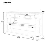 48'' Solid Wood Console Table, Modern Entryway Sofa Side Table with 3 Storage Drawers and 2 Shelves. Easy to Assemble (Green) Quarte