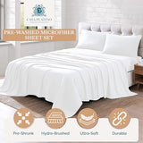 Casa Platino Twin Sheets Set, 100% Brushed Microfiber Pre-Washed Twin Sheet Set, 3 Piece Set, Soft & Cozy Cooling Bedding, Fade-Resistant, 15-Inch Deep Pocket White Bed Sheets Casa Platino