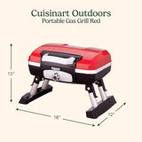 Cuisinart CGG-180T Petit Gourmet Portable Tabletop Propane Gas Grill, Red 17.6 x 18.6 x 11.8-Inch Cuisinart