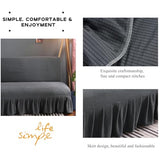 SUIOKPO High Stretch Futon Slipcover Armless Futon Bed Cover with Ruffle Skirt Furniture Protector with Elastic Bottom for Kids, Pet, Solid Color Futon Sofa Covers for Kids, Pets,Pink,S SUIOKPO